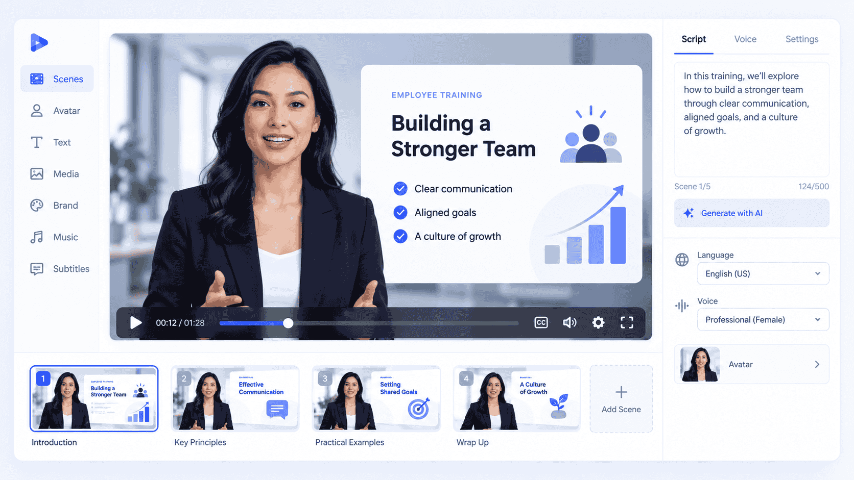Synthesia AI alternative creating a training video with an AI avatar presenter.png