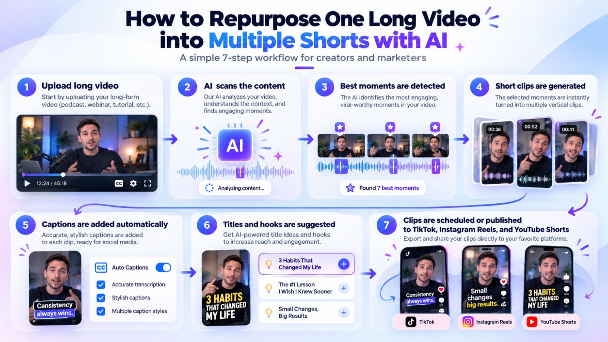 How to repurpose one long video into multiple shorts with AI step by step.jpg