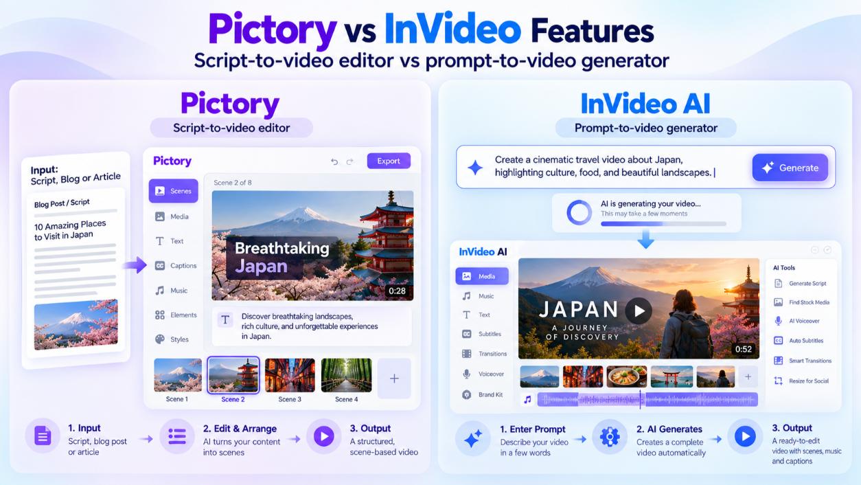 Pictory vs InVideo features script to video editor vs prompt to video generator.jpg